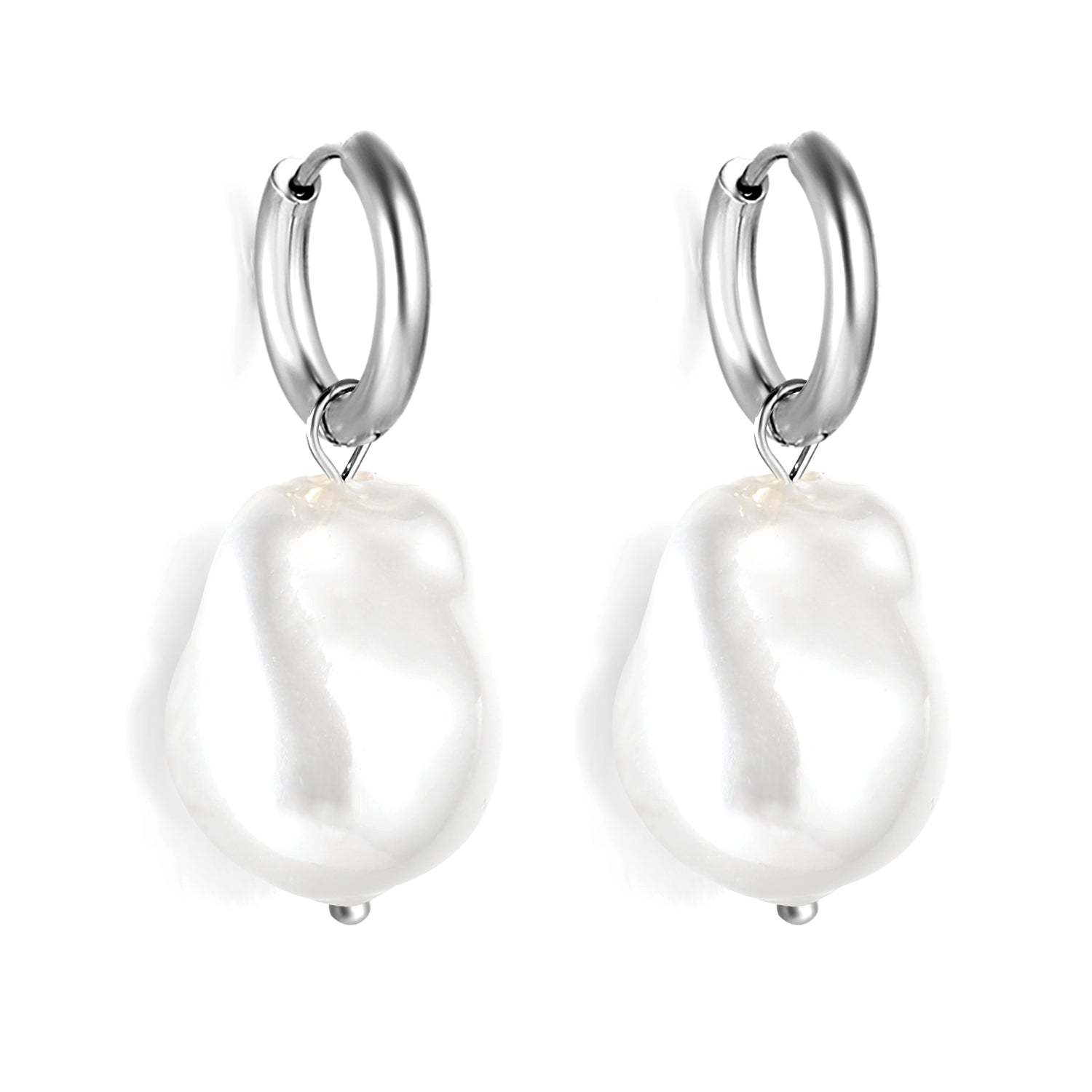 2024 New Year Fashion Various Irregular Shape White Pearl Earrings asonjewelry
